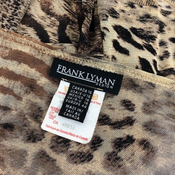 1990s leopard print cross front micromesh blouse - Picture 6 of 6